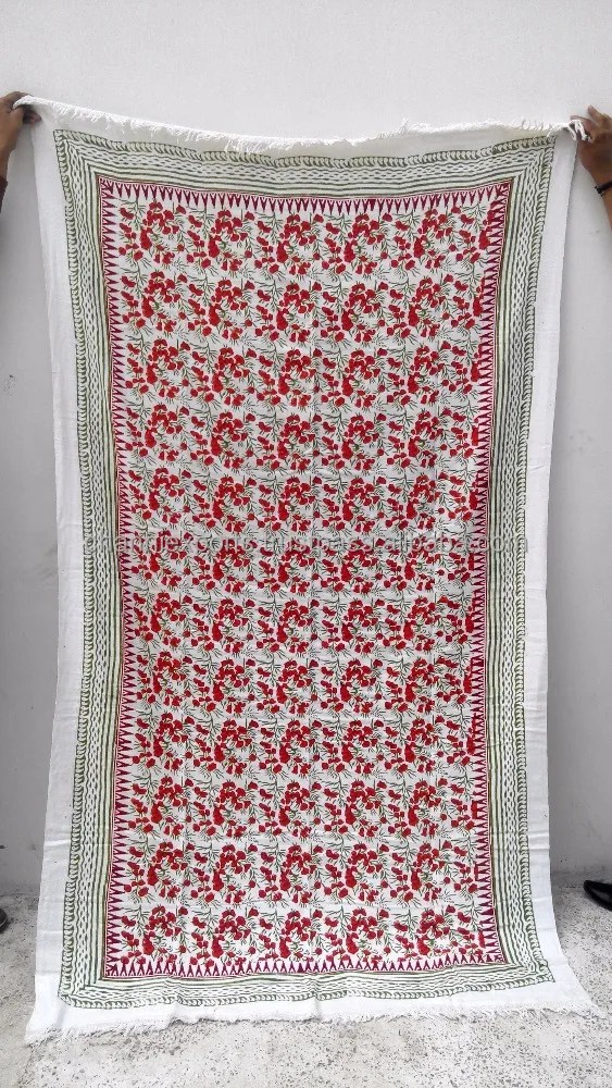 Beautiful Hand Block Printed Cotton Beach Wear Throw For Beach Mat