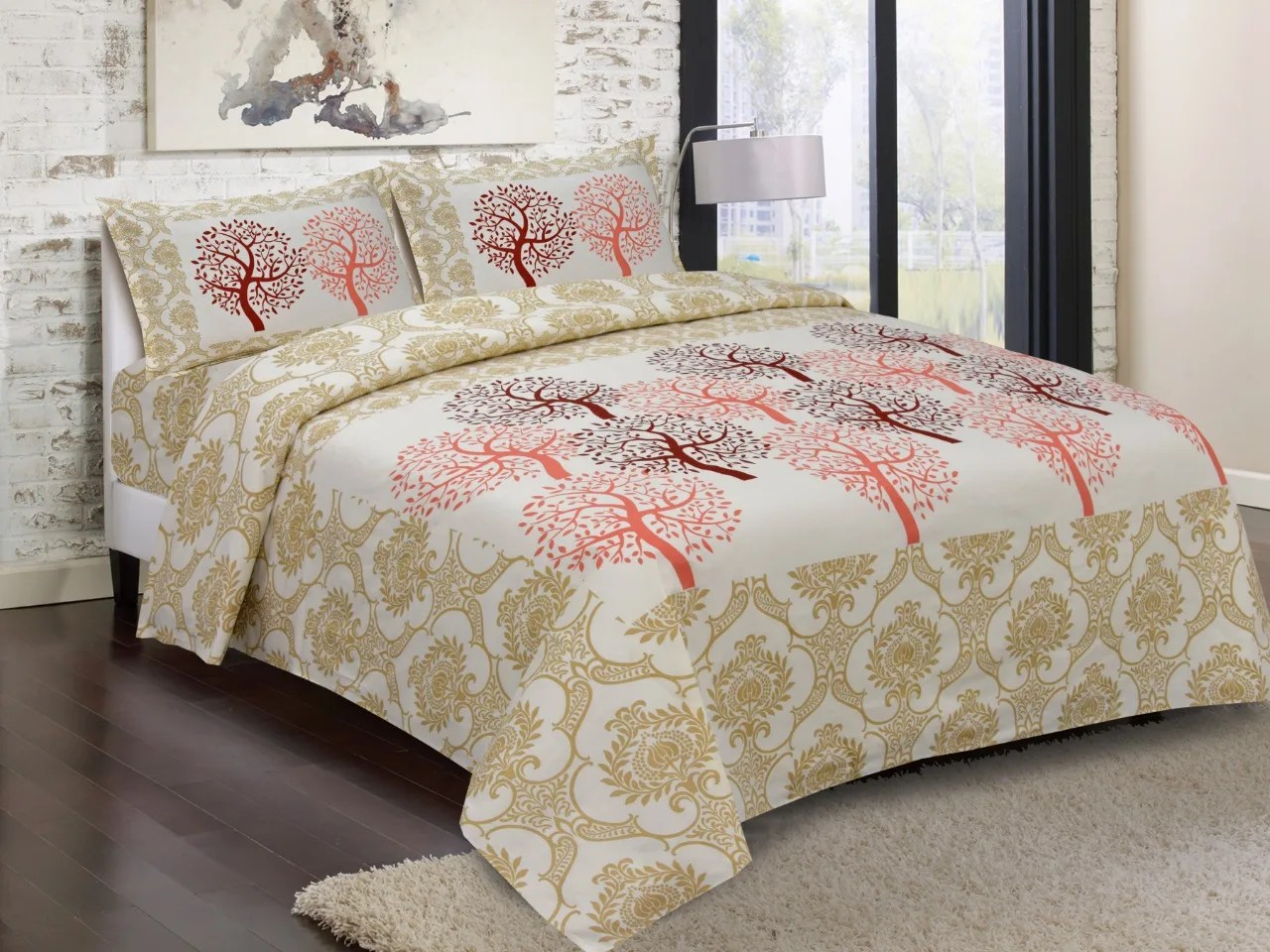 Indian Cotton Bedsheets 100 Cotton King Size Bedding Set Luxury Double