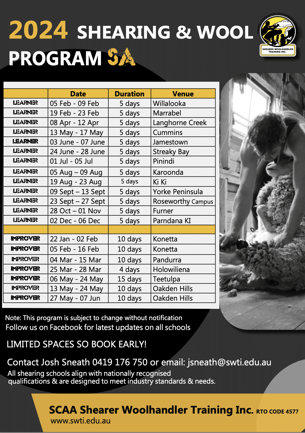 2024 Shearer Training Programs Shearing Contractors' Association of