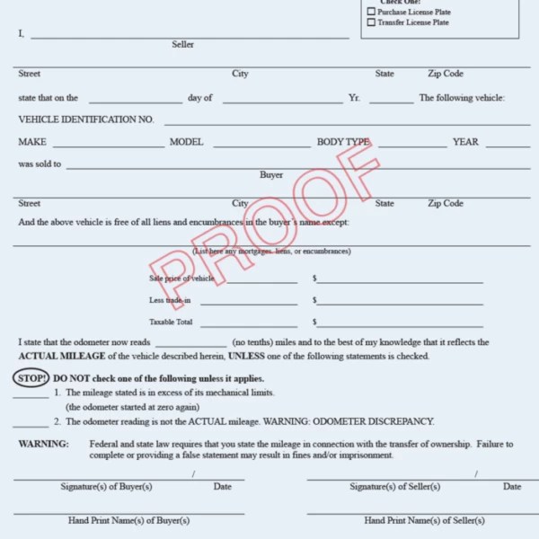 Bill of Sale South Carolina Automobile Dealers Association(09)