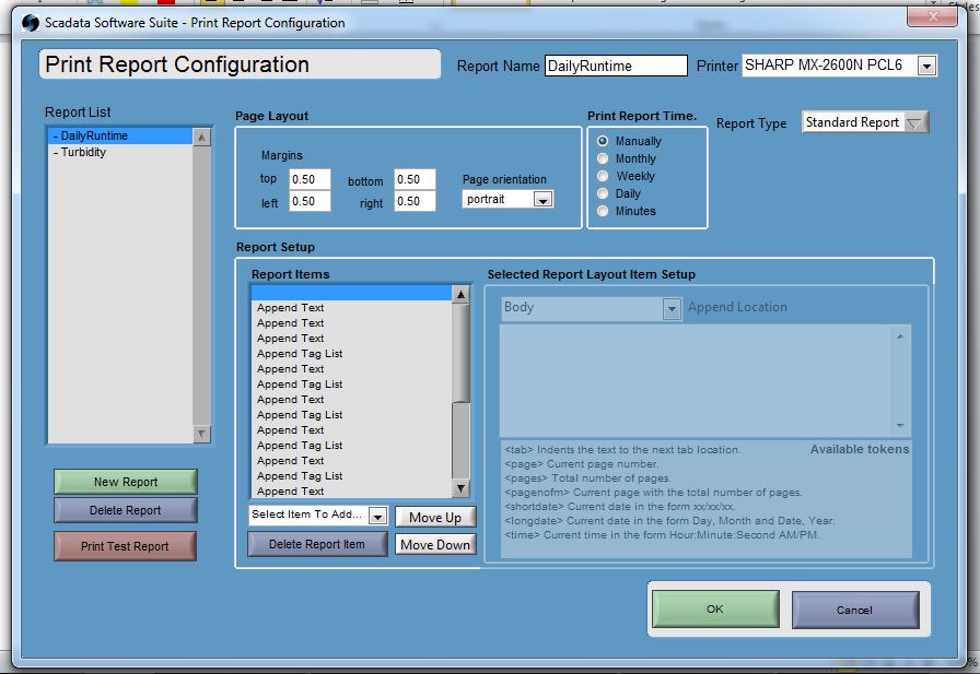 print config Scadata