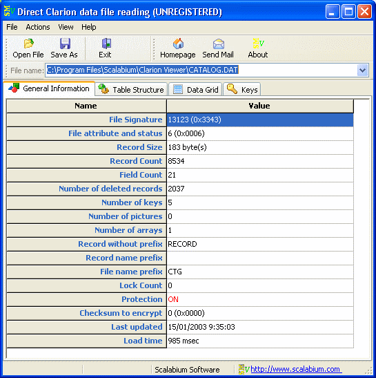 Direct and fast clarion data file processing in Clarion viewer