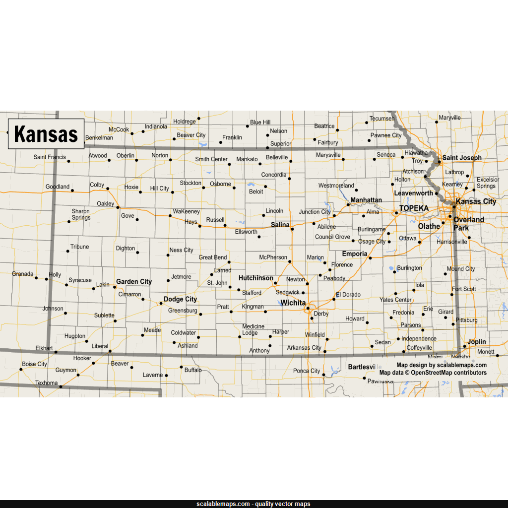 ScalableMaps vector maps of Kansas