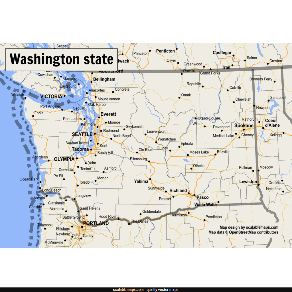 Washington Map of Cities MapQuest