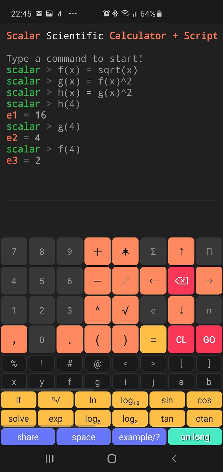 📚 Scalar User Manual 🥇 Scalar Scientific Calculator App, Charts & Scripts