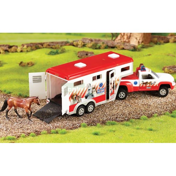 Breyer 5352 Stablemates Lights & Siren Animal Rescue Truck and Trailer