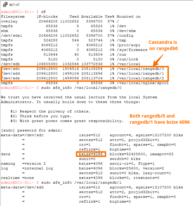 Filesystem block size used by NetApp StorageGRID Acting Technologist