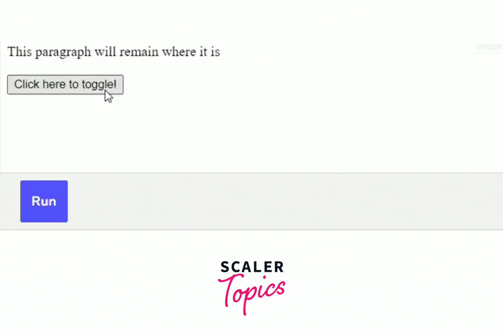 jQuery toggle() Method Scaler Topics