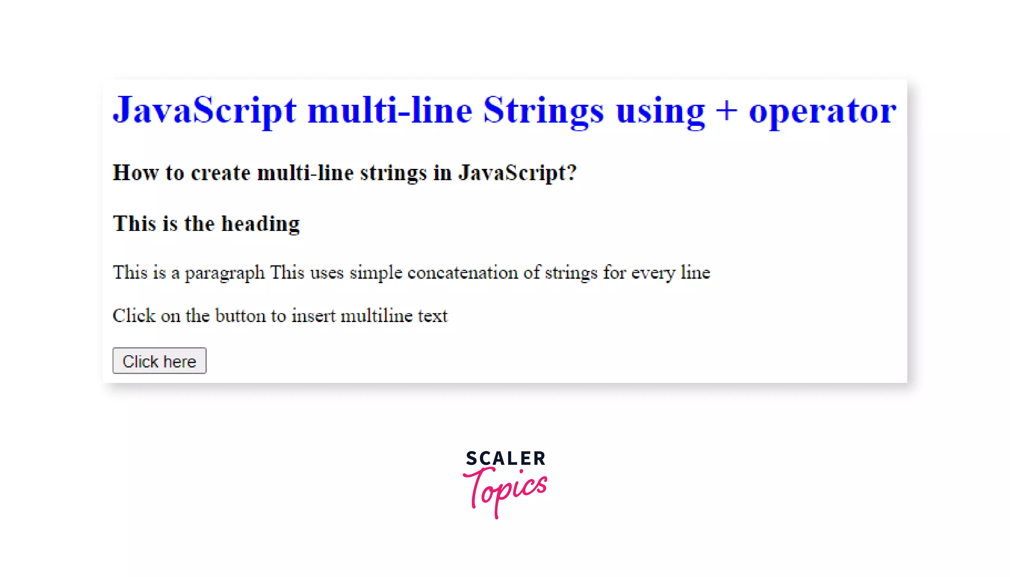 Multiline String in JavaScript Scaler Topics