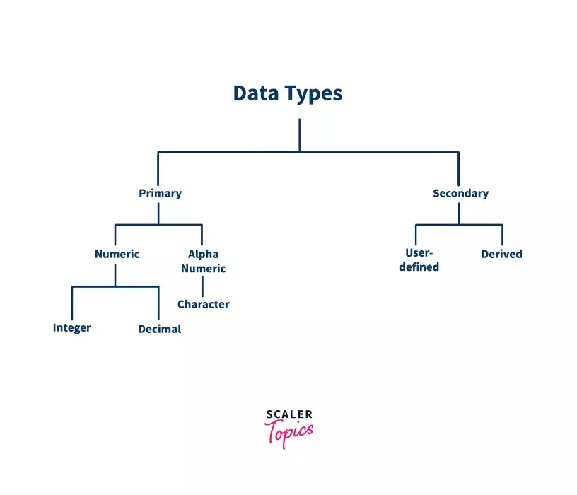 Data Types in C Scaler Topics