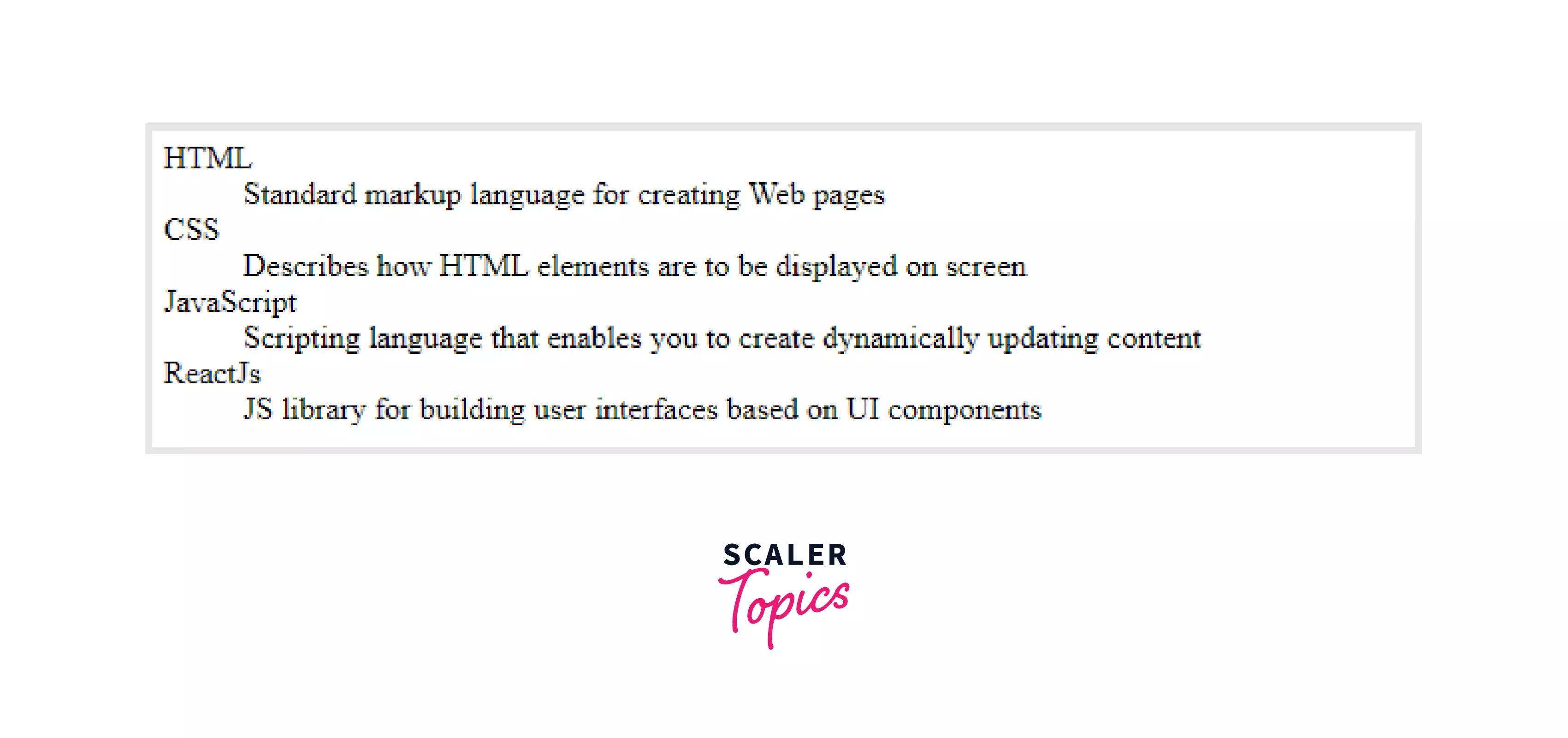 Tag in HTML Scaler Topics