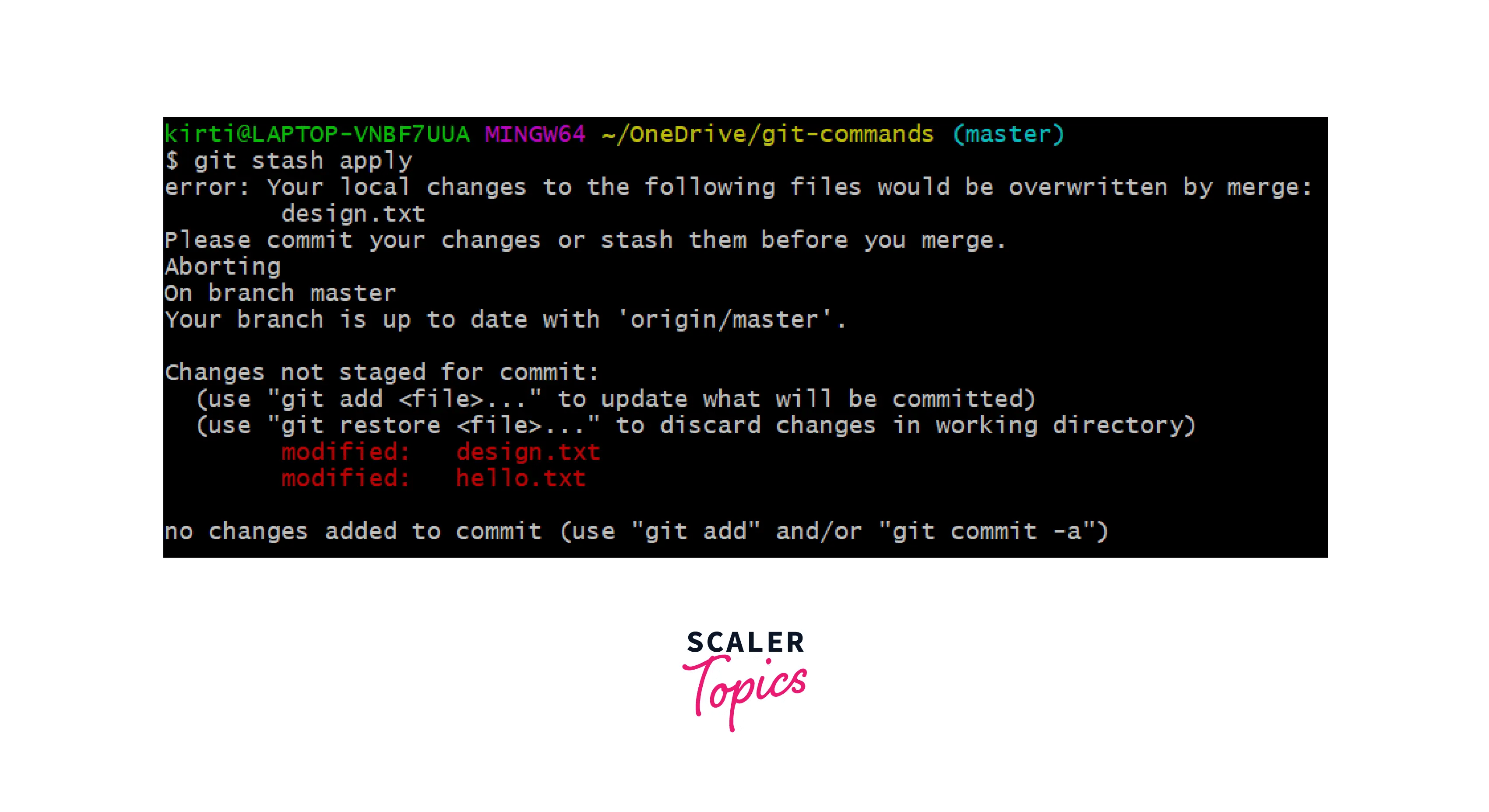 Git Stash Command Scaler Topics
