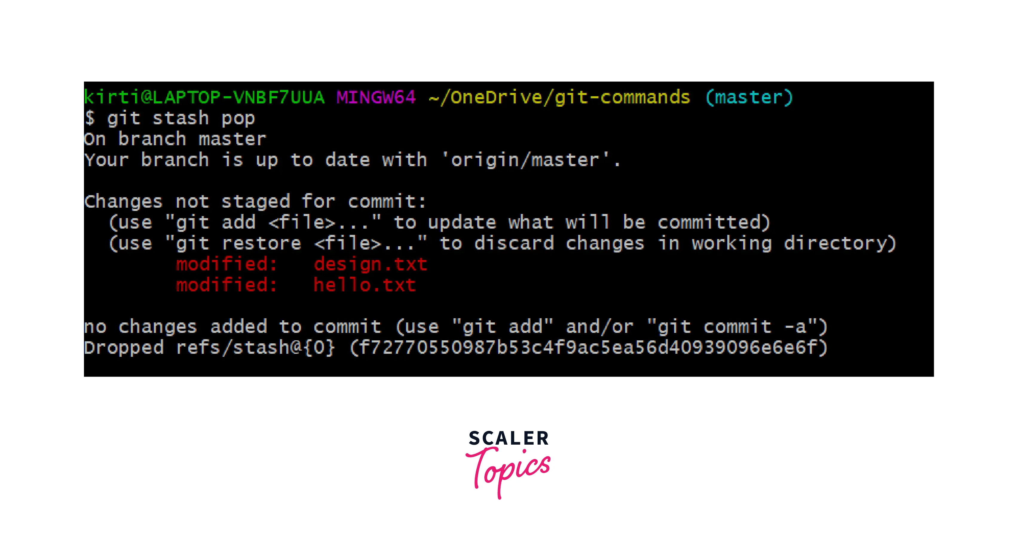 Git Stash Command Scaler Topics