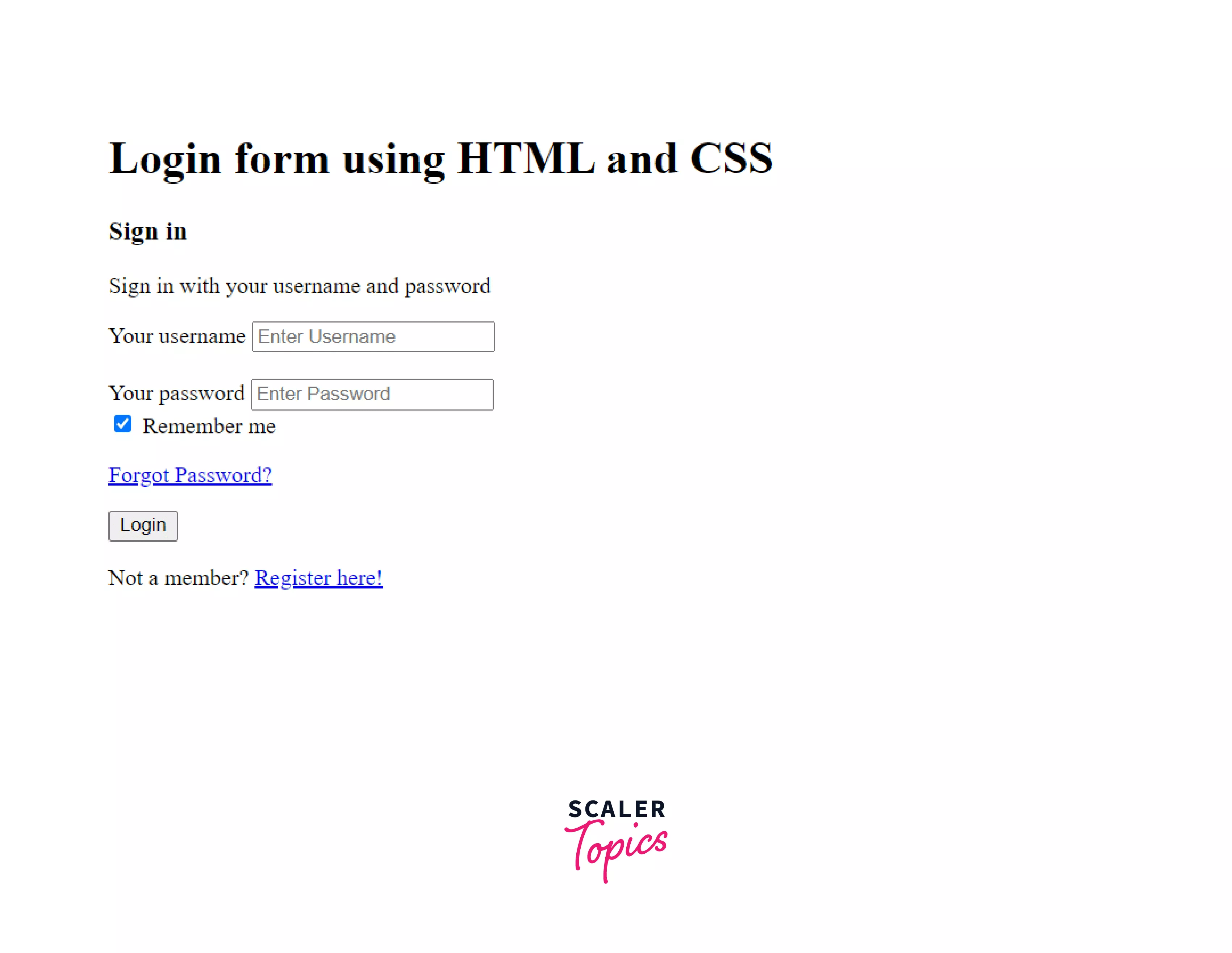 How to Create Login Page in HTML? Scaler Topics