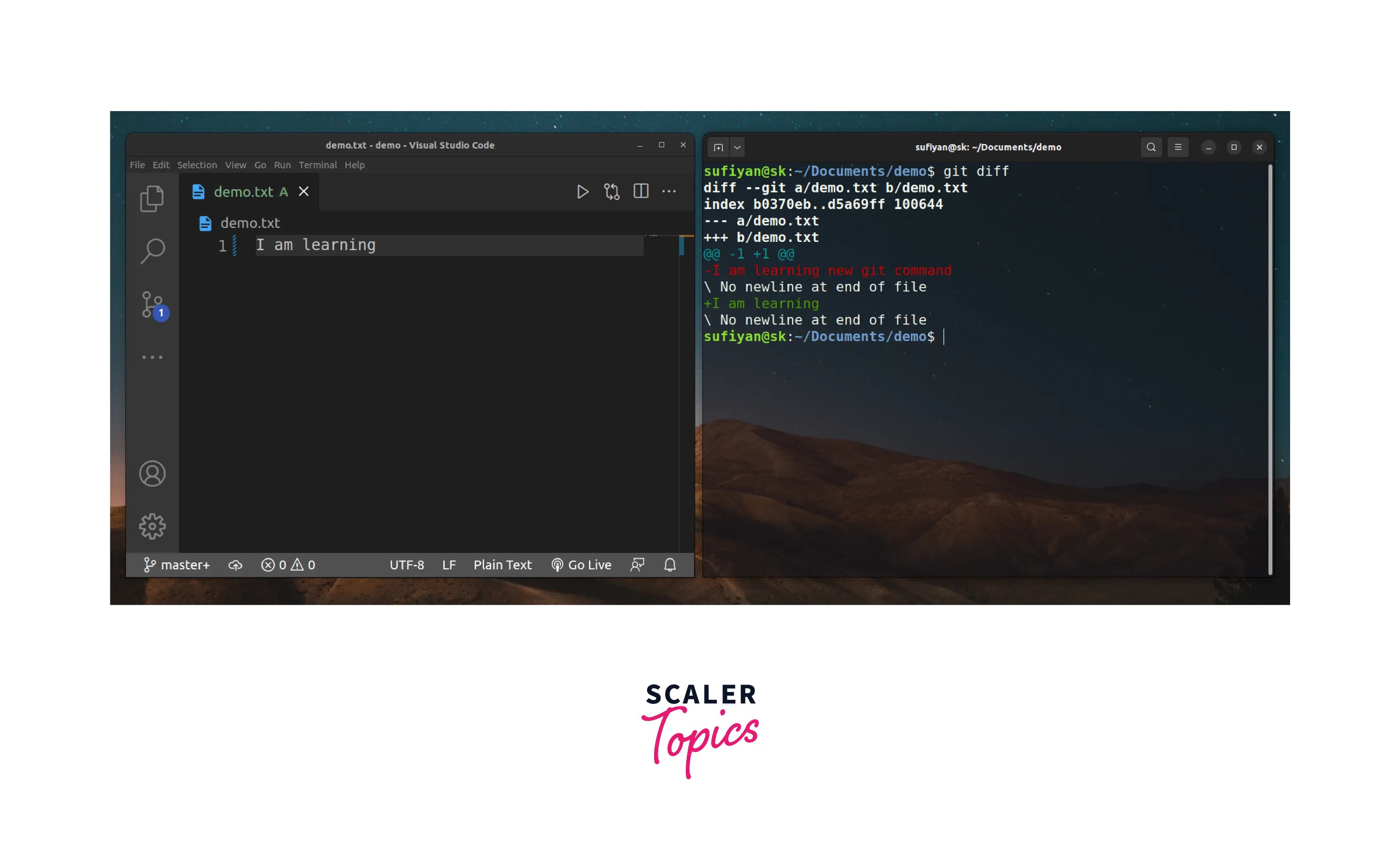 git diff command Scaler Topics