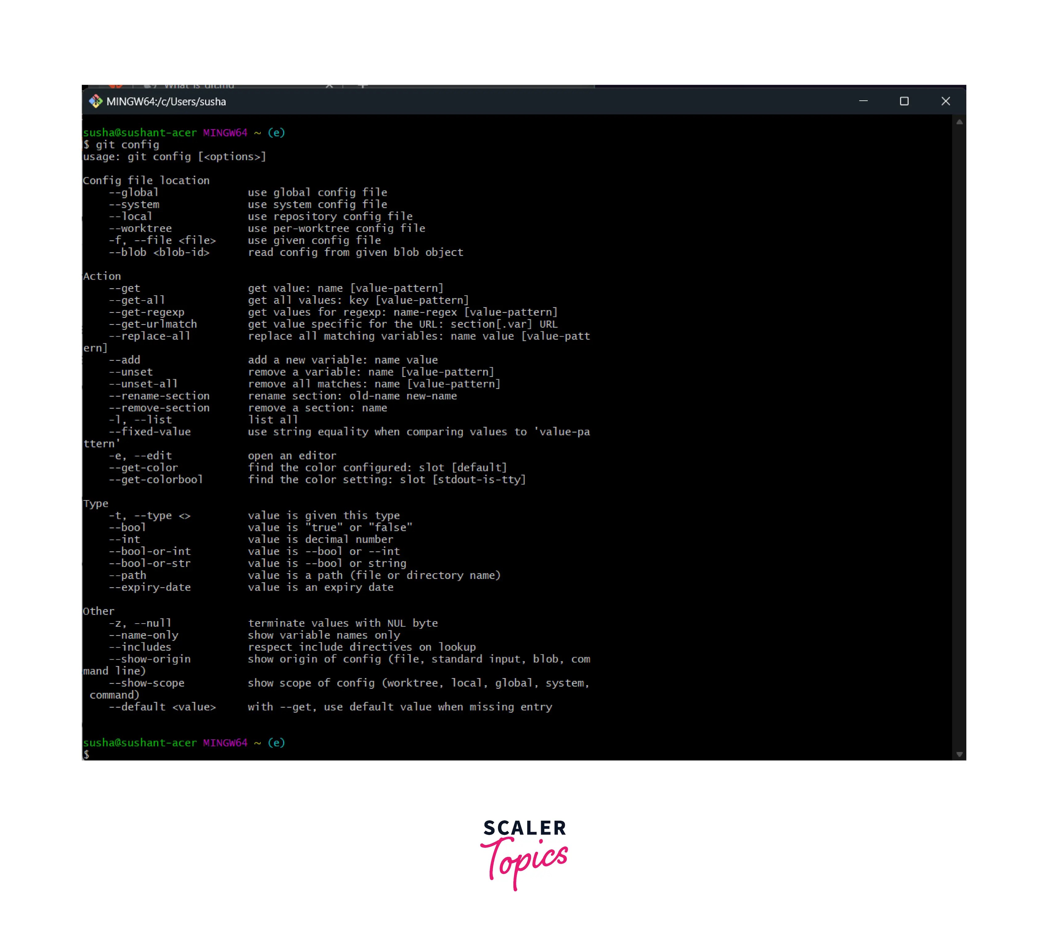Git Config Command Scaler Topics