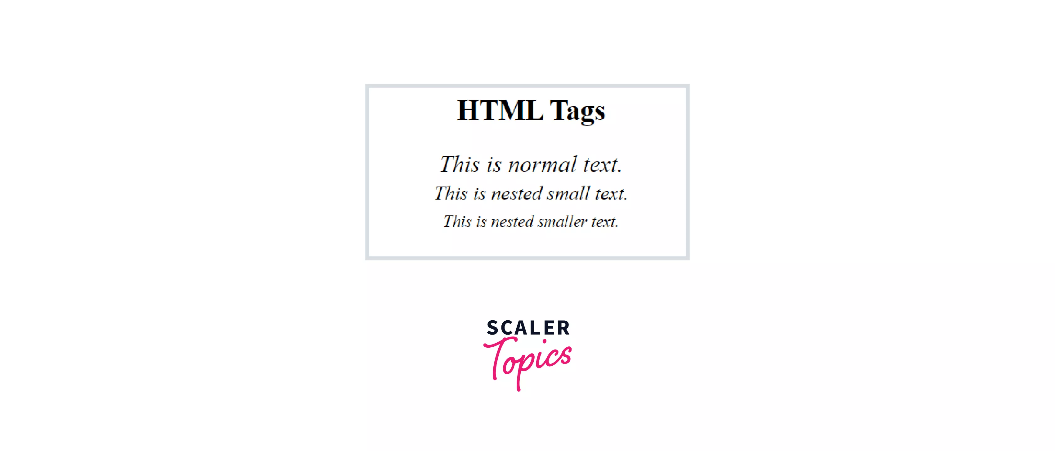 Tag in HTML Scaler Topics