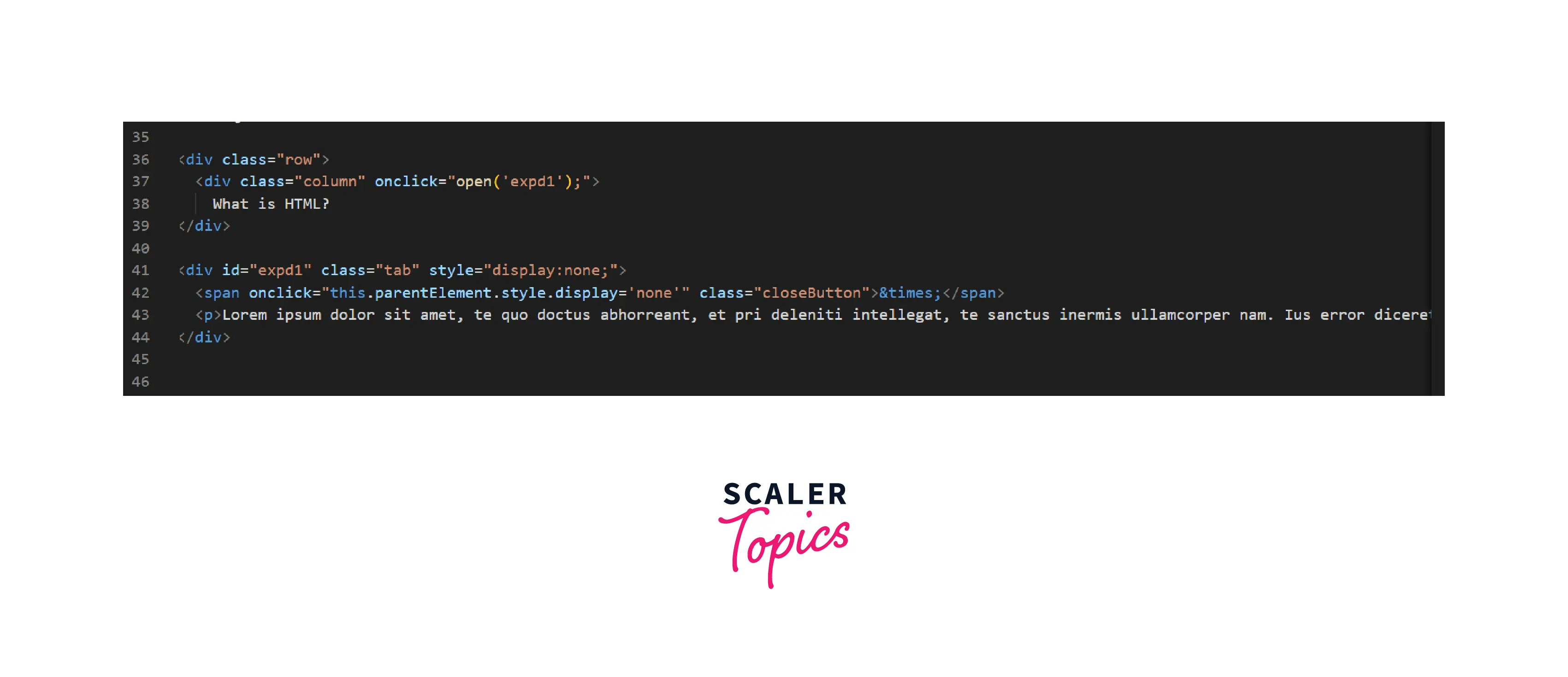 How to Expand HTML Section on Click ? Scaler Topics