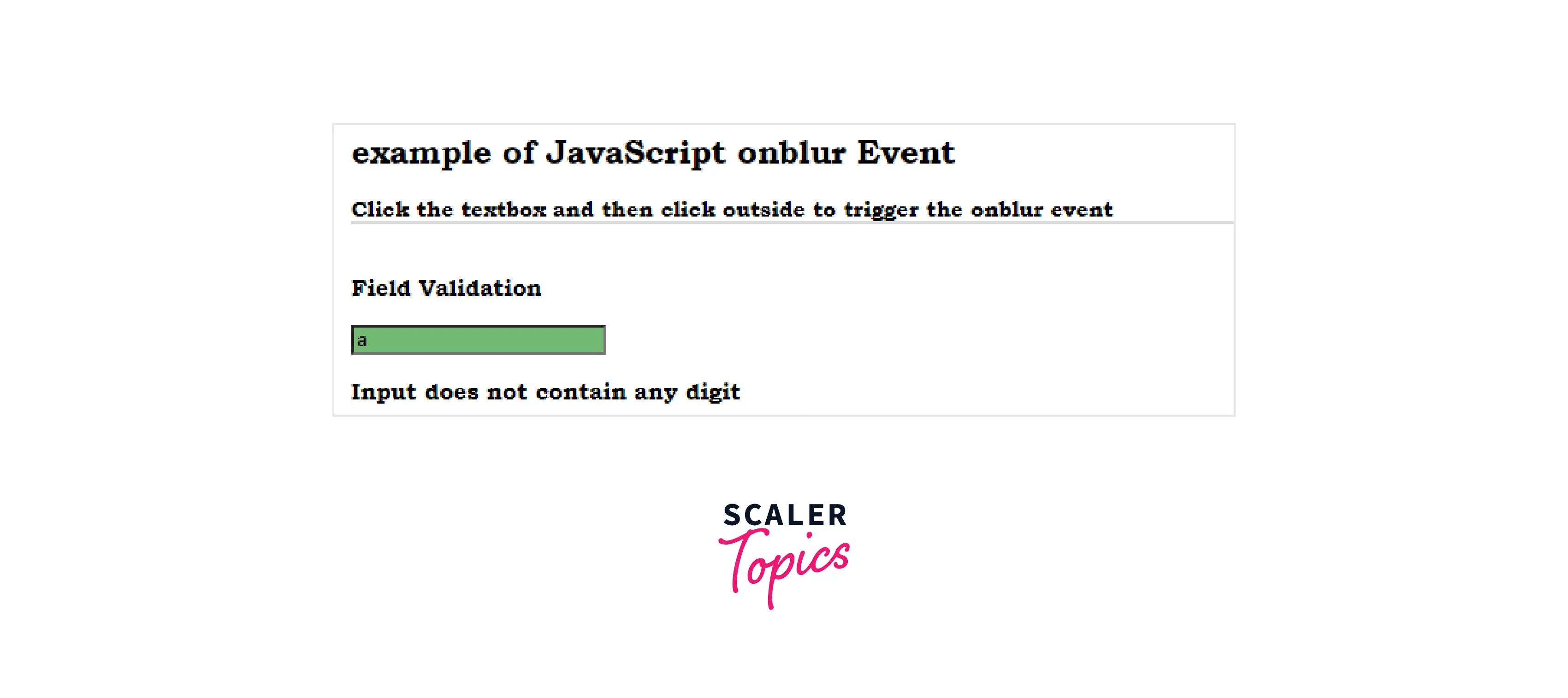 JavaScript onblur Scaler Topics