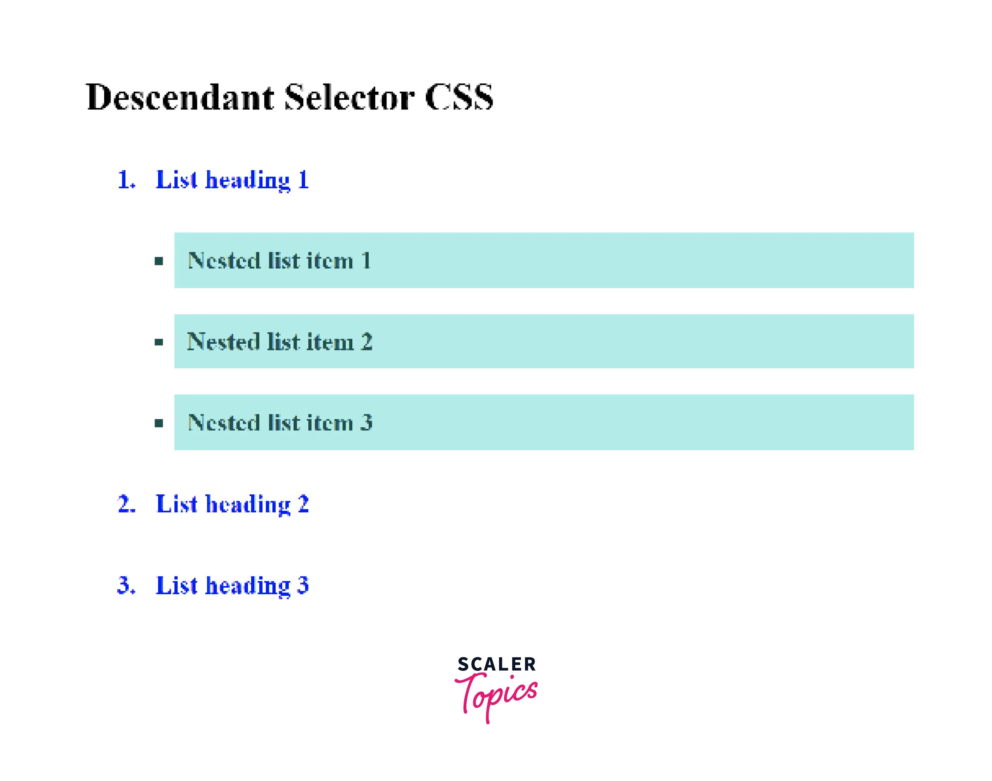 What is a Descendant Selector in CSS Scaler Topics