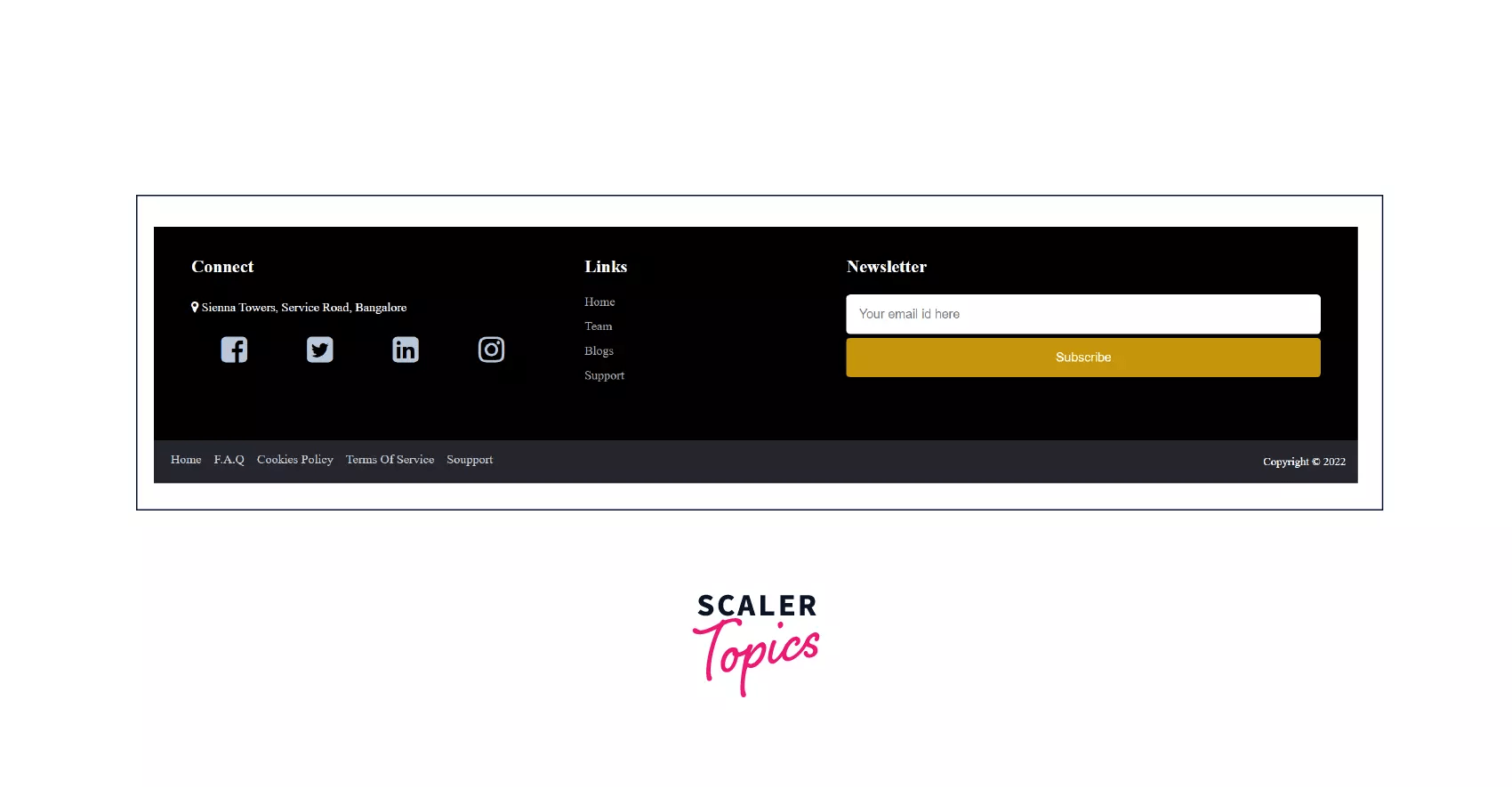 How to Design Footer in HTML? Scaler Topics