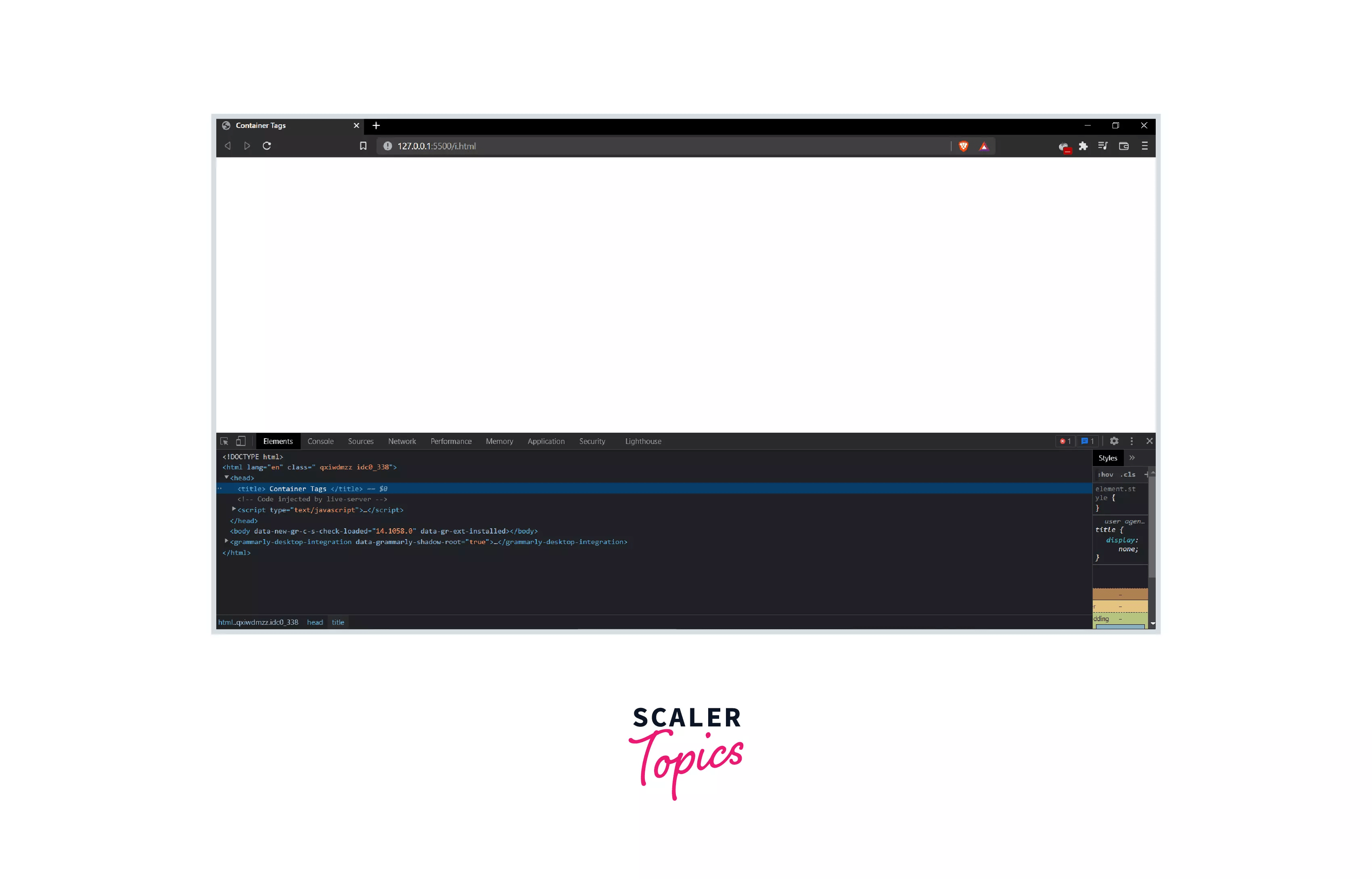 Container Tags in HTML Scaler Topics