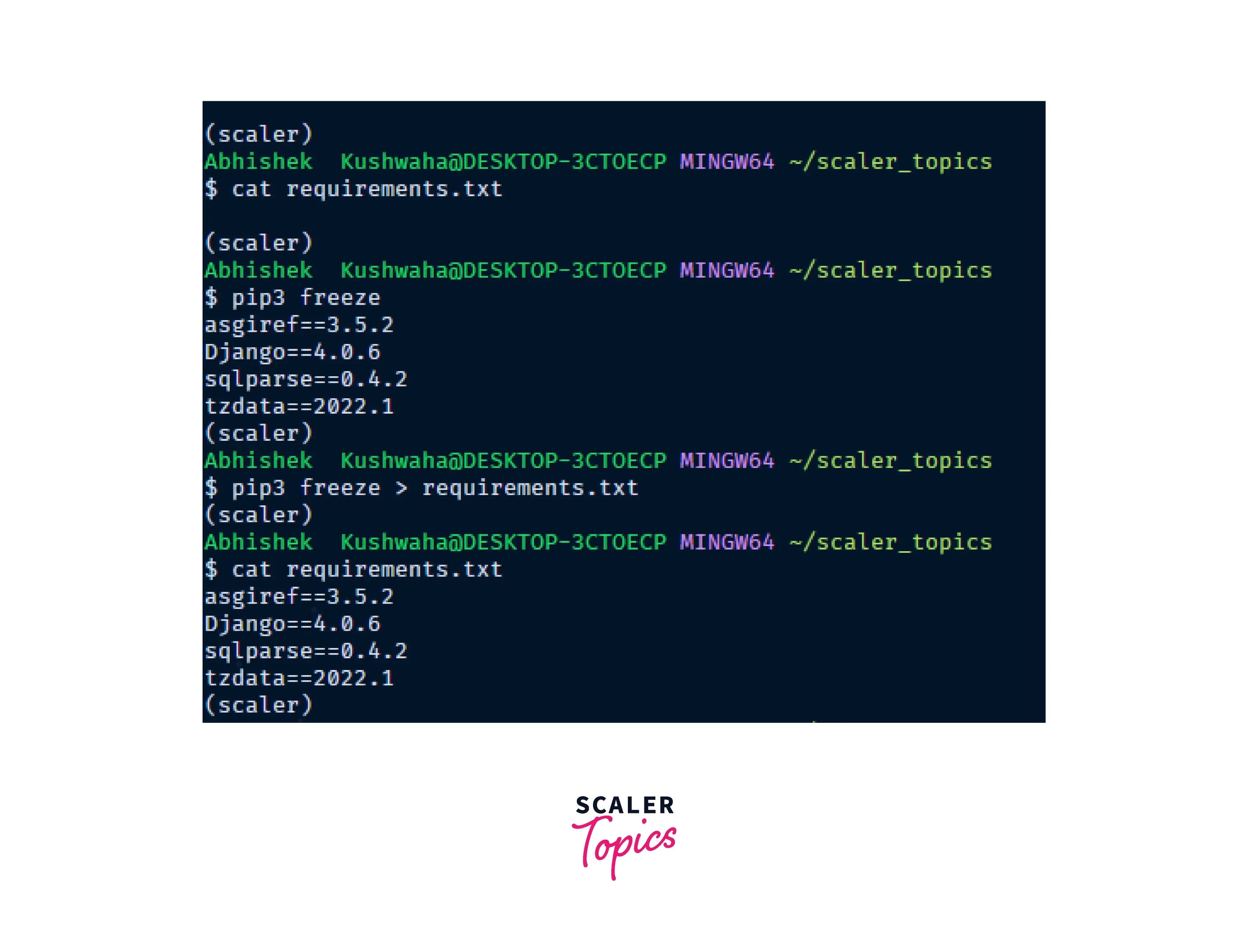 how to create requirements.txt python? Scaler Topics