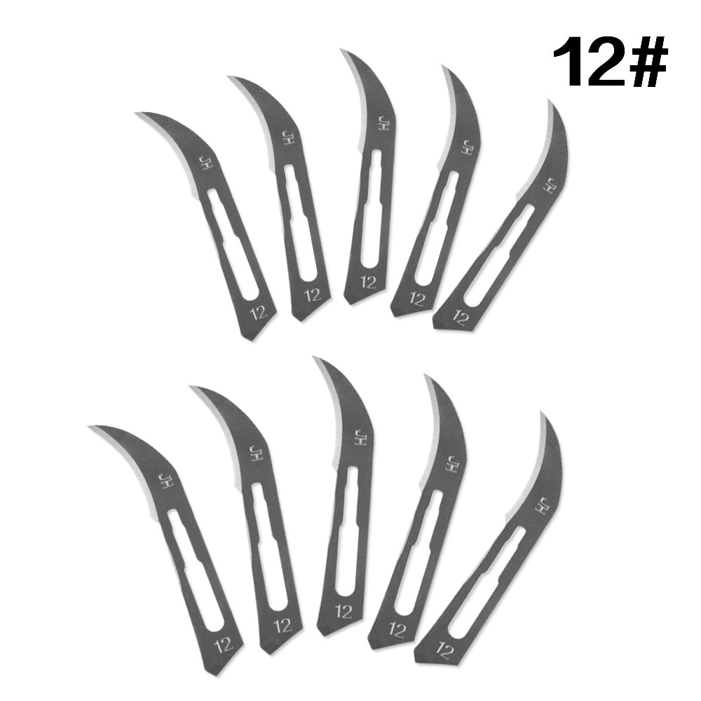 12 Scalpel Blades Surgical Carbon Steel Blades, Set of 10 Scalpel