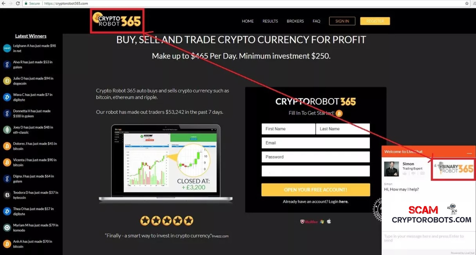 Crypto Robot 365 Scam Review Scam Crypto Robots