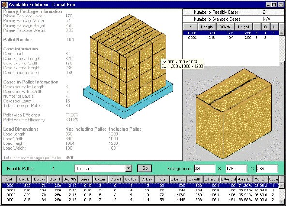 Boxes on pallet calculator