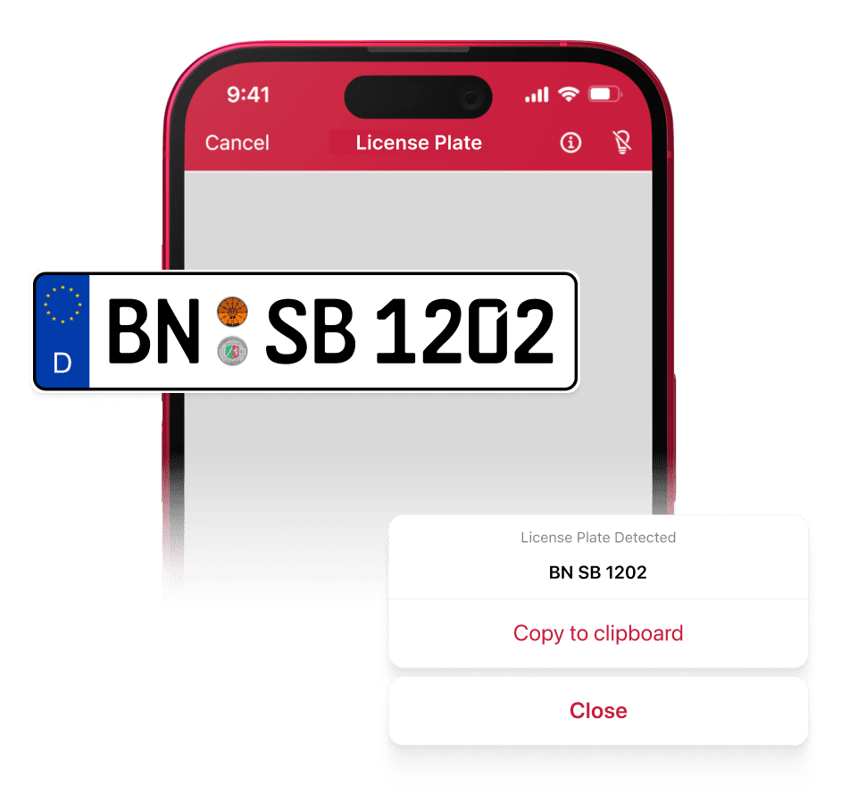 License Plate Scanner Scanbot SDK