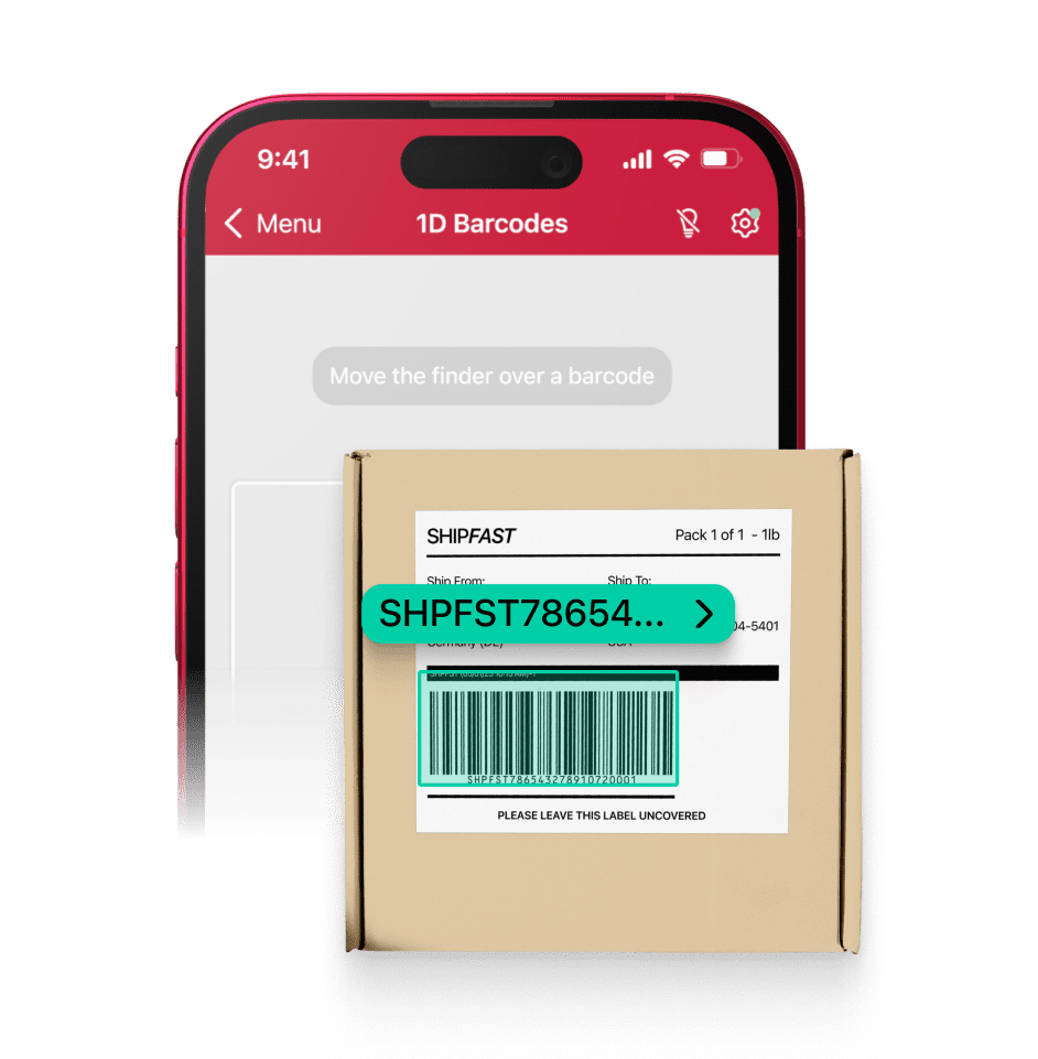 Parcel Barcode Scanner Scanbot SDK