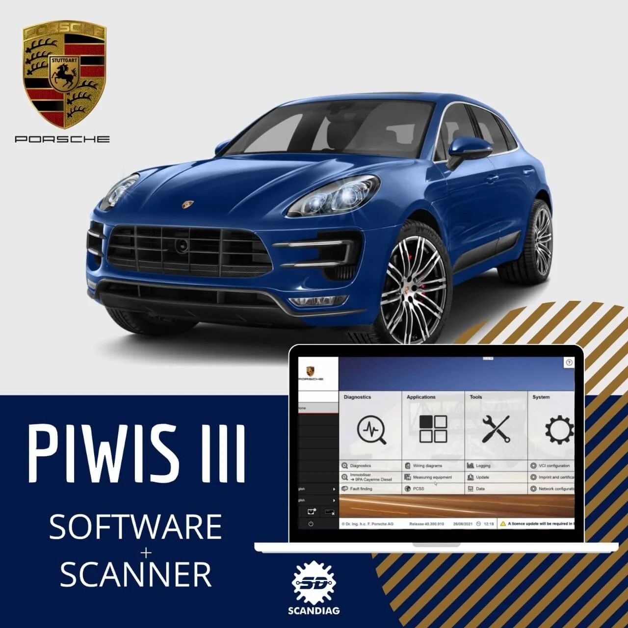 Piwis Tester 3 Software e Scanner Porsche Scandiag