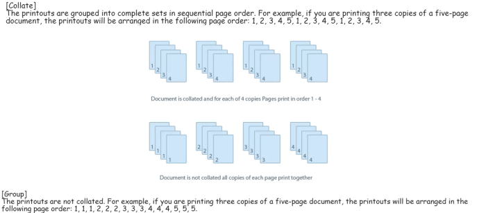 What is collated printing mean