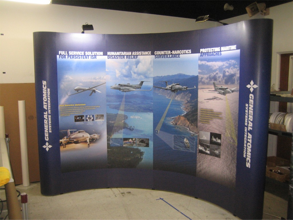 10′ curved wall pop up display Scantech Graphics