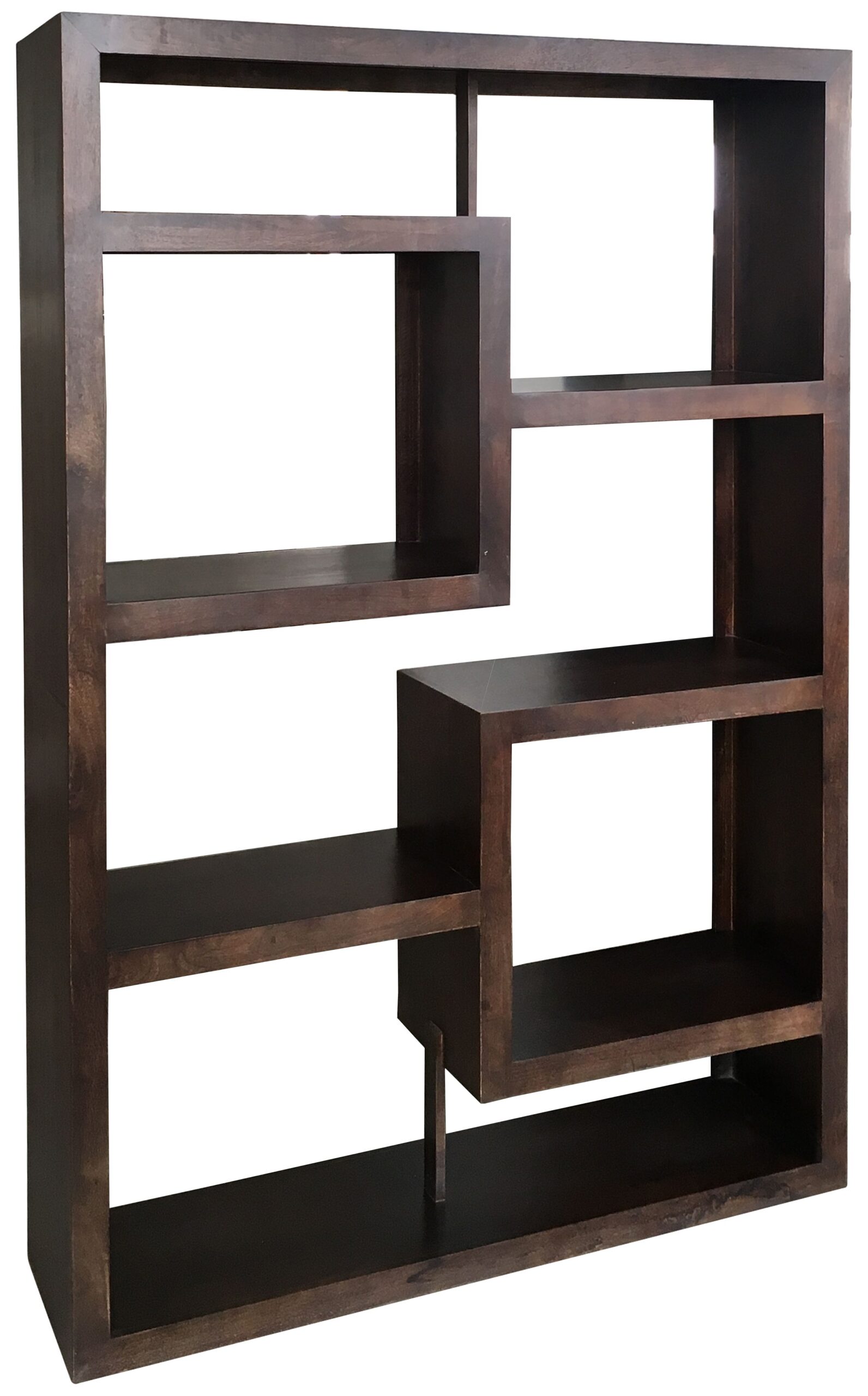 Dark Mango Wood Bookcase Stylish bookshelf 4 tier bookcase, modern