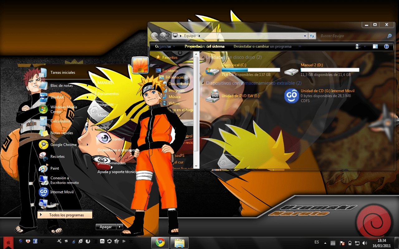 Download Tema Naruto Windows 7 Ultimate scapepowerful