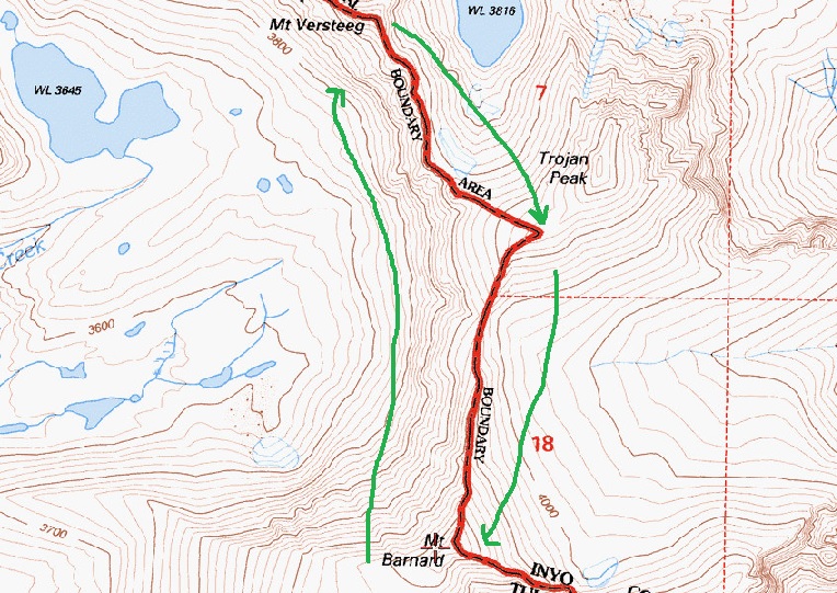 Hiking to Mt Barnard from Whitney Portal, Eastern Sierra