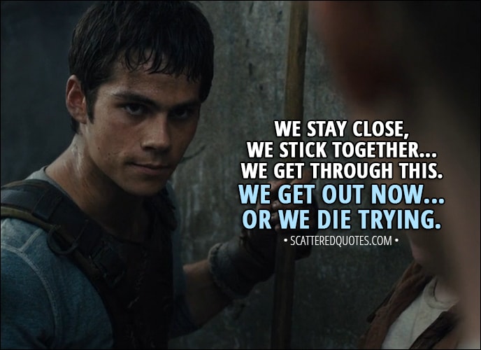 We get out now... or we die trying. Scattered Quotes