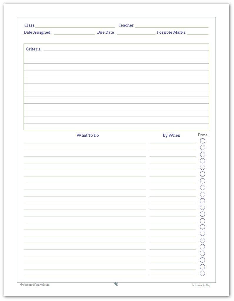 Getting Ready for Back to School Student Planner Printables