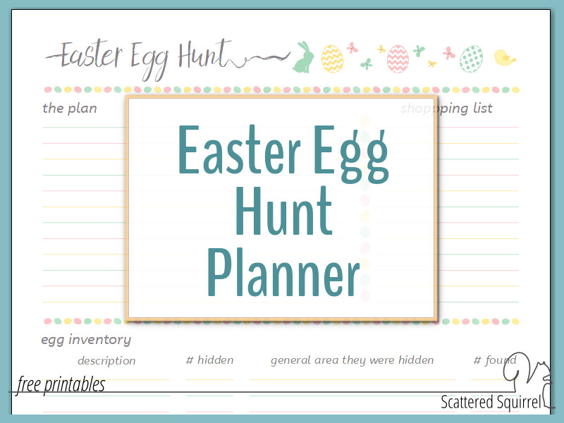 So Long Lost Eggs Hello Easter Egg Hunt Planner Scattered Squirrel