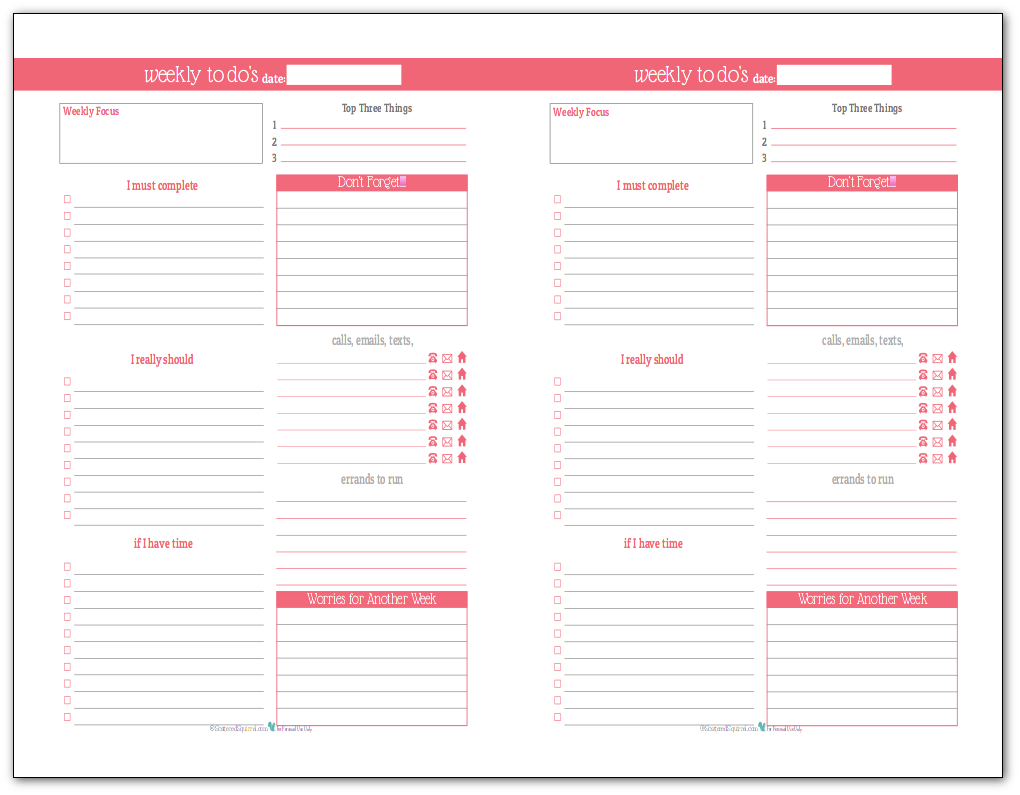 Plan Your Week with the New Weekly ToDo List Planner Printables