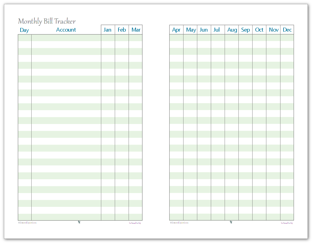HalfSize Finance Tracking Printables