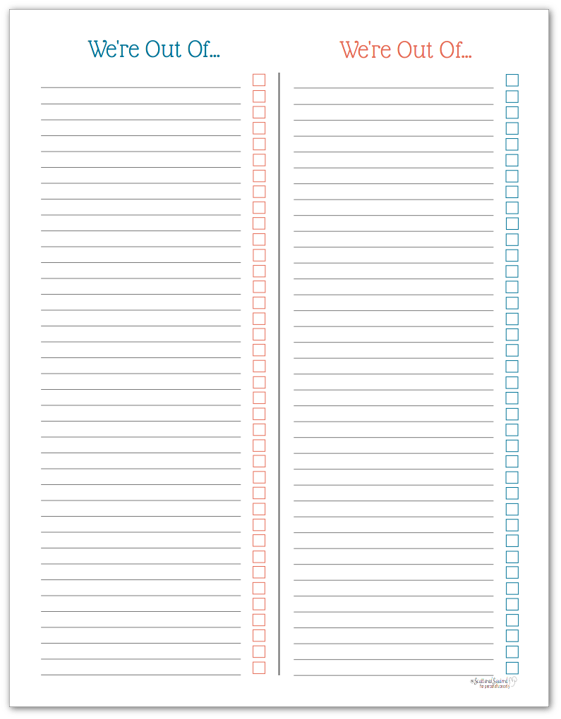 Kitchen Inventory Checklists and Shopping Lists