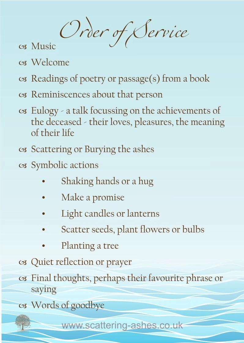 Free Download Scattering or Burial Order of Service Scattering Ashes