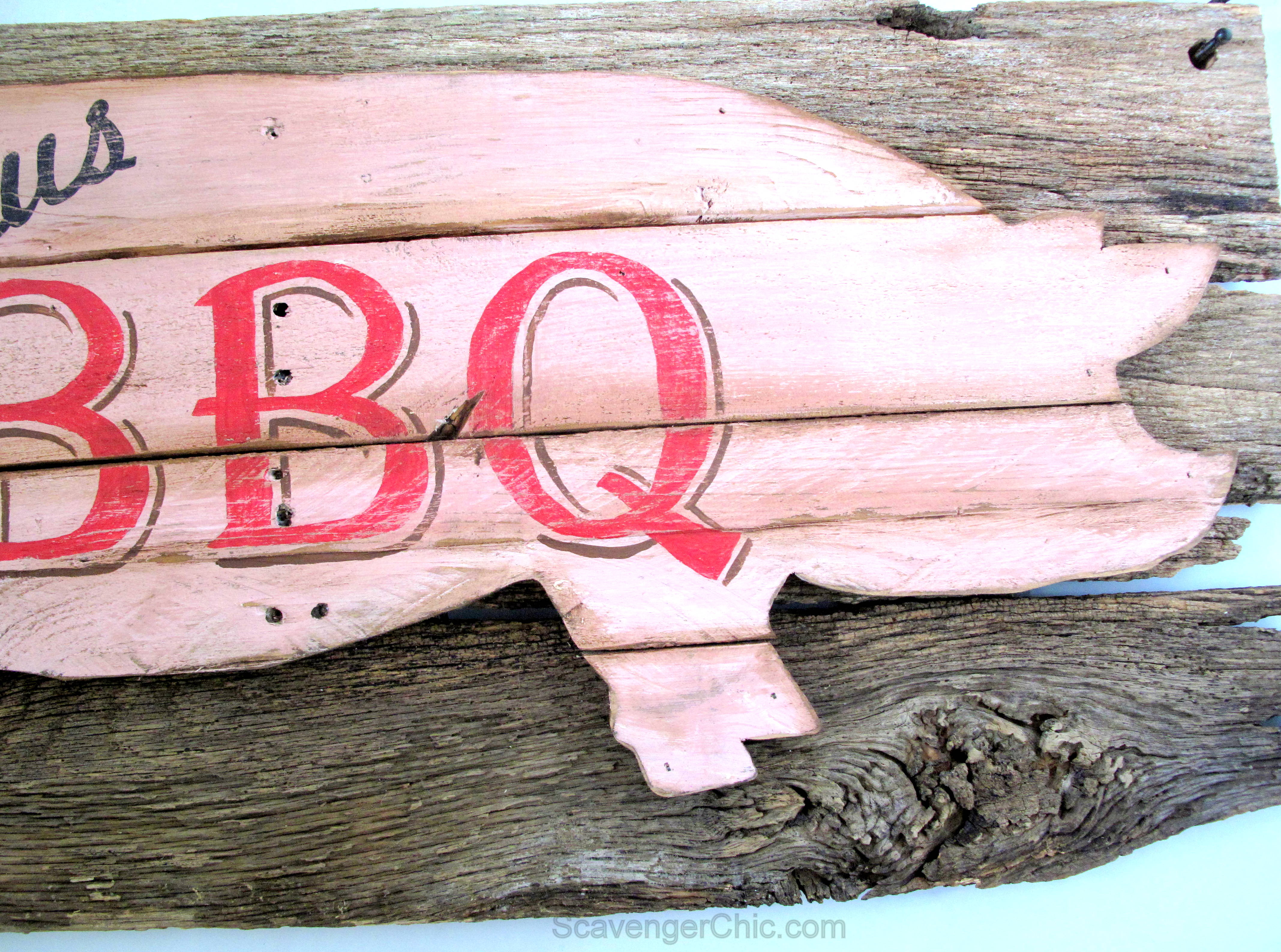 Pork Ribs Sign Piggy Pork bbq sign DIY - Scavenger Chic
