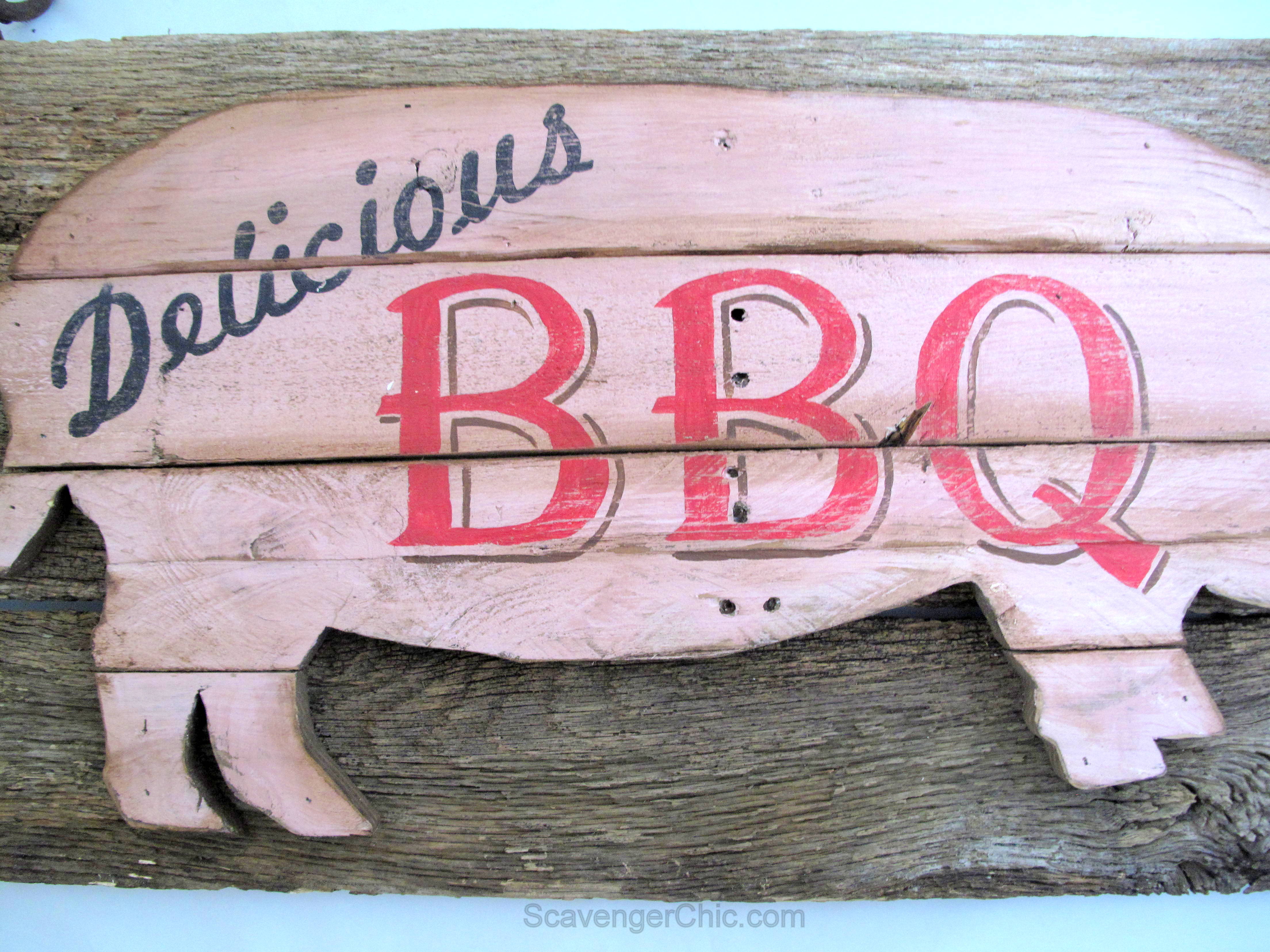 Pork Ribs Sign Piggy Pork bbq sign DIY - Scavenger Chic