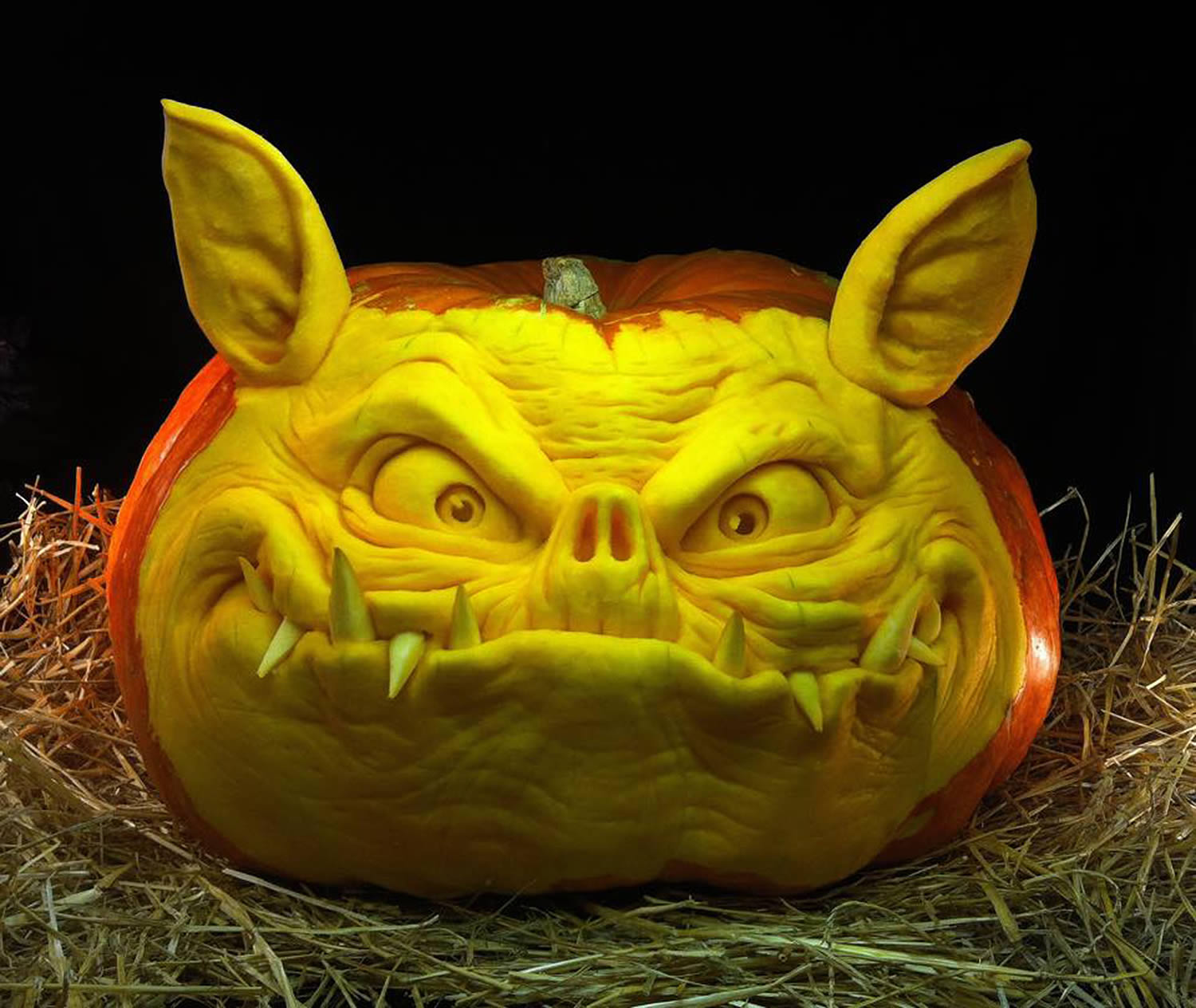 Bat Face Pumpkin Carving
