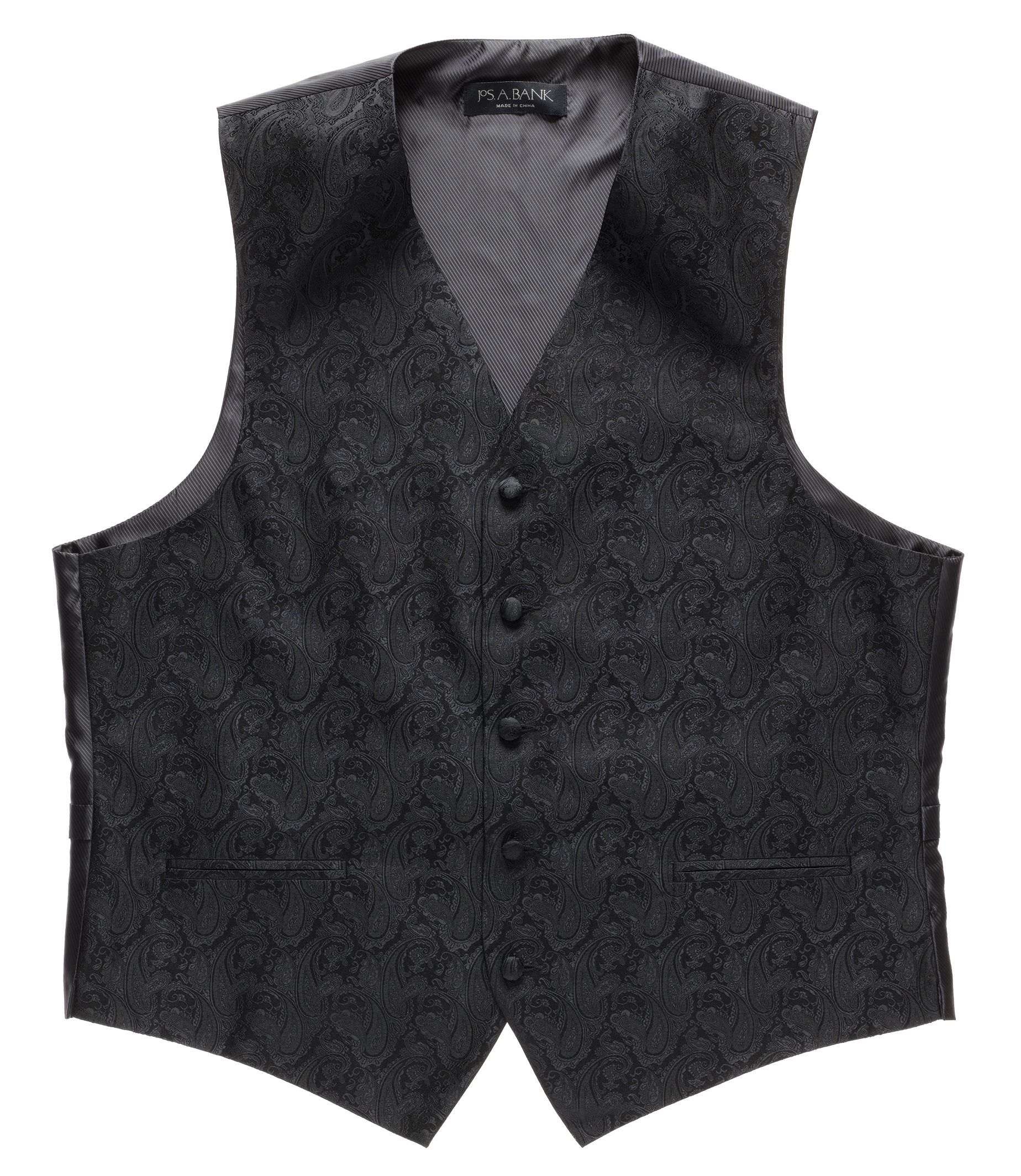 Black Tonal Paisley Vest