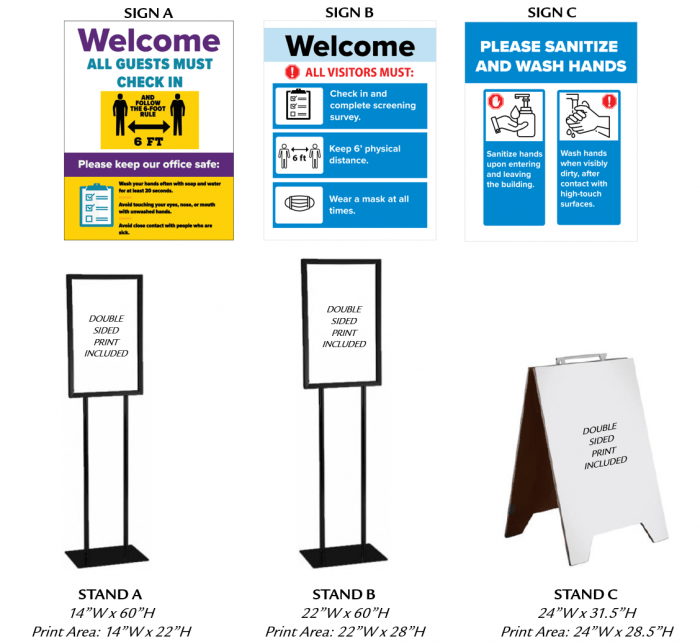 Business Signs and Sign Stands 3 Options Scene Ideas